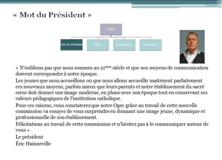 Mot Du Président Le Sacré Coeur école Et Collège Au Havre